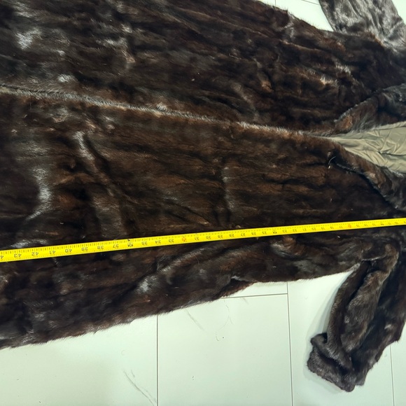 Vintage Women's Long Full CANADA Mink Fur Coat Dark Brown Hollywood Regency - Picture 8 of 10